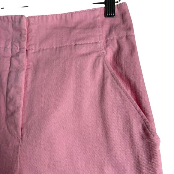 Tibi Pink Cotton Wide Leg High Waisted Cropped Denim Pants Size 8 - Picture 5 of 9